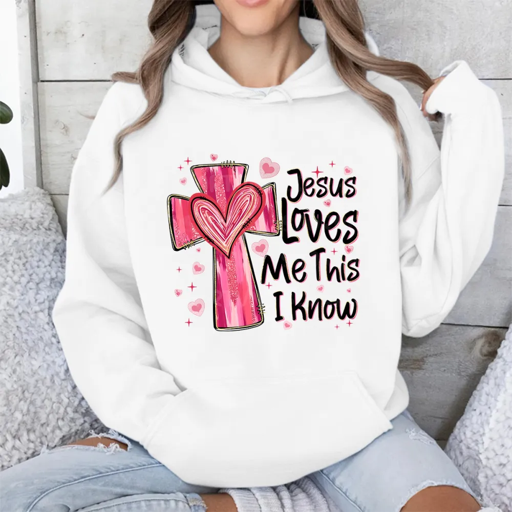 Jesus Loves Me This I Know Printed Long Sleeved Hoodies
