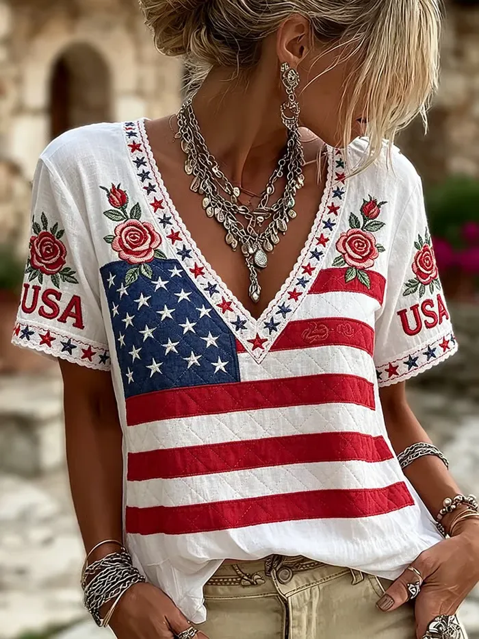 Women's 250th Anniversary of the United States Printed T-shirt