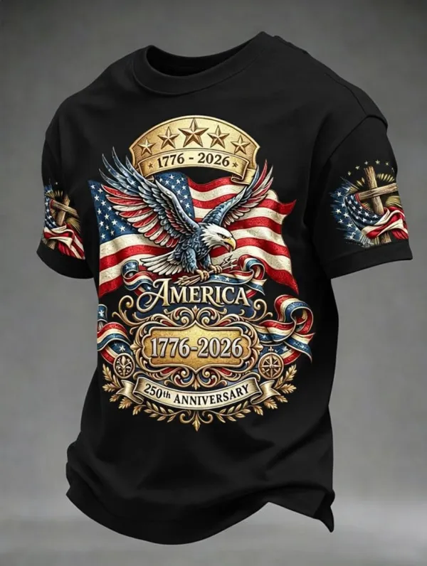 250Th American Independence Day Style T-Shirt For Men'S Wear