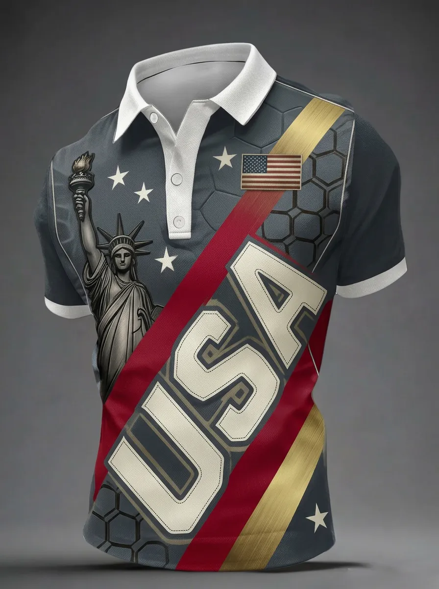 Men's USA Soccer Fan Printed polo shirt