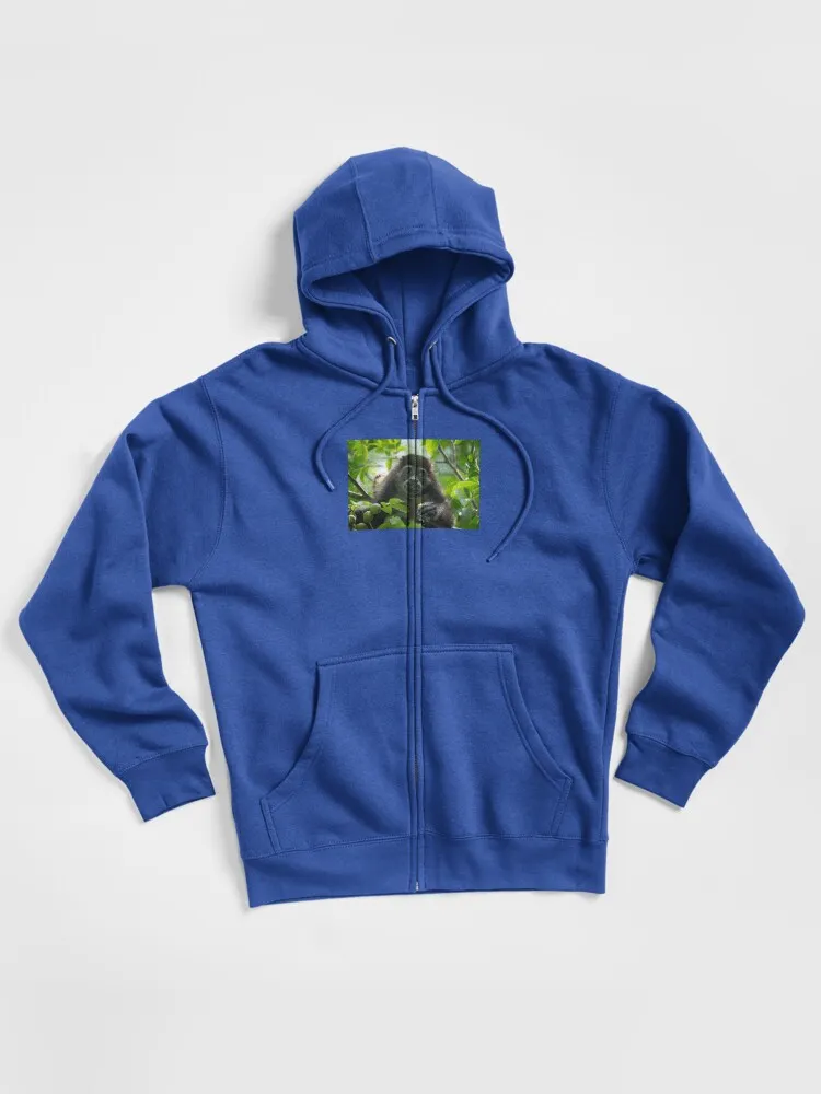Cute Monkey Close-Up Zipped Hoodie