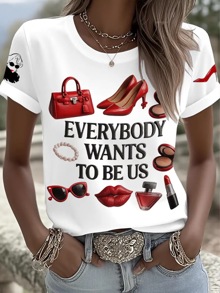 Women's Casual Print Short-Sleeve T-Shirt
