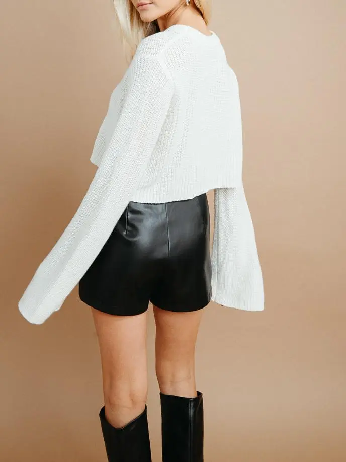 Cropped Bell Sleeve Sweater