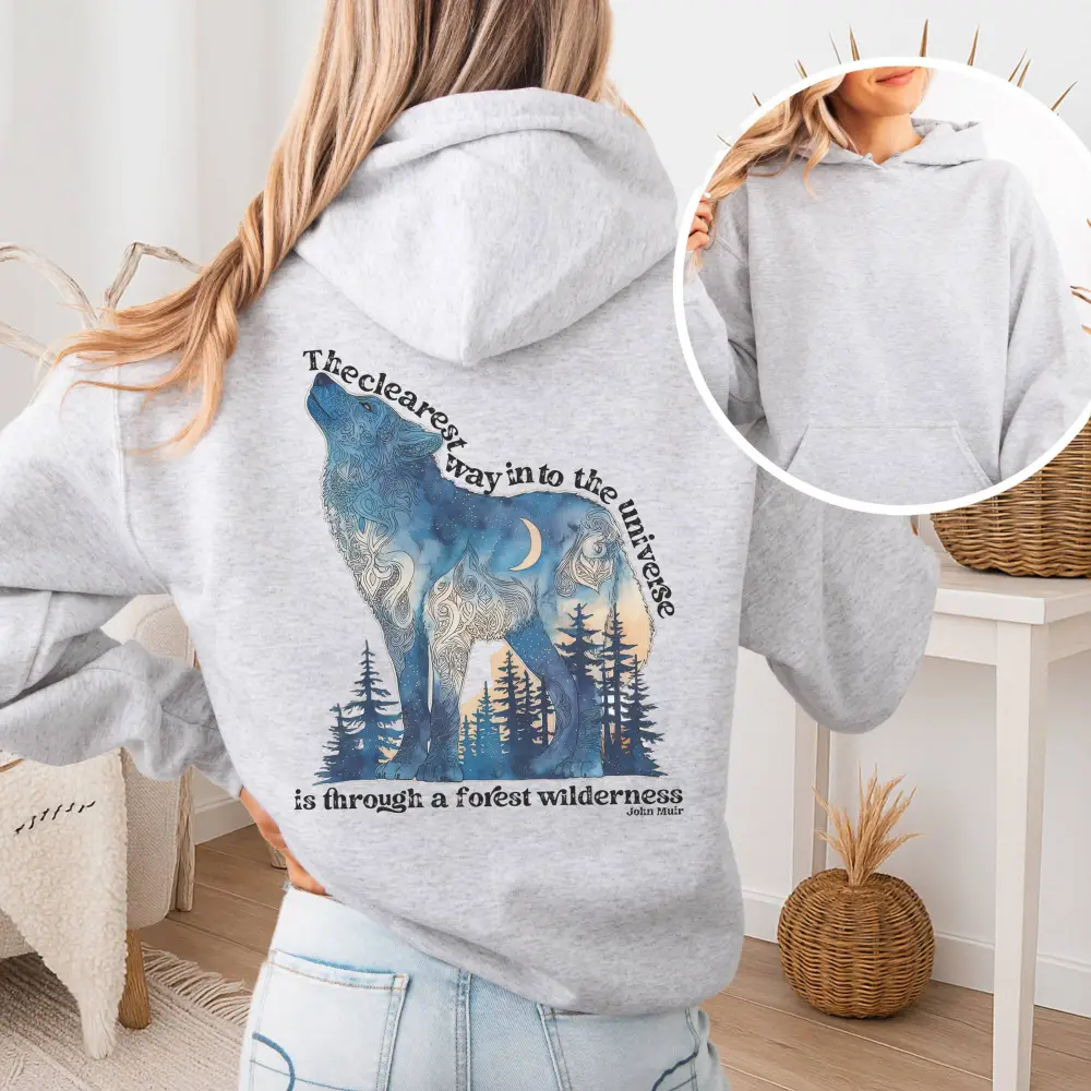 Forest Wilderness Wolf Hoodie