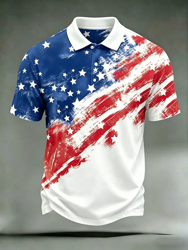 Men'S Casual American Founding Celebration USA Personalized Printed Polo Shirt