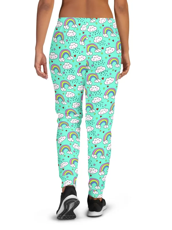 Cartoon Rainbow Cloud Trousers