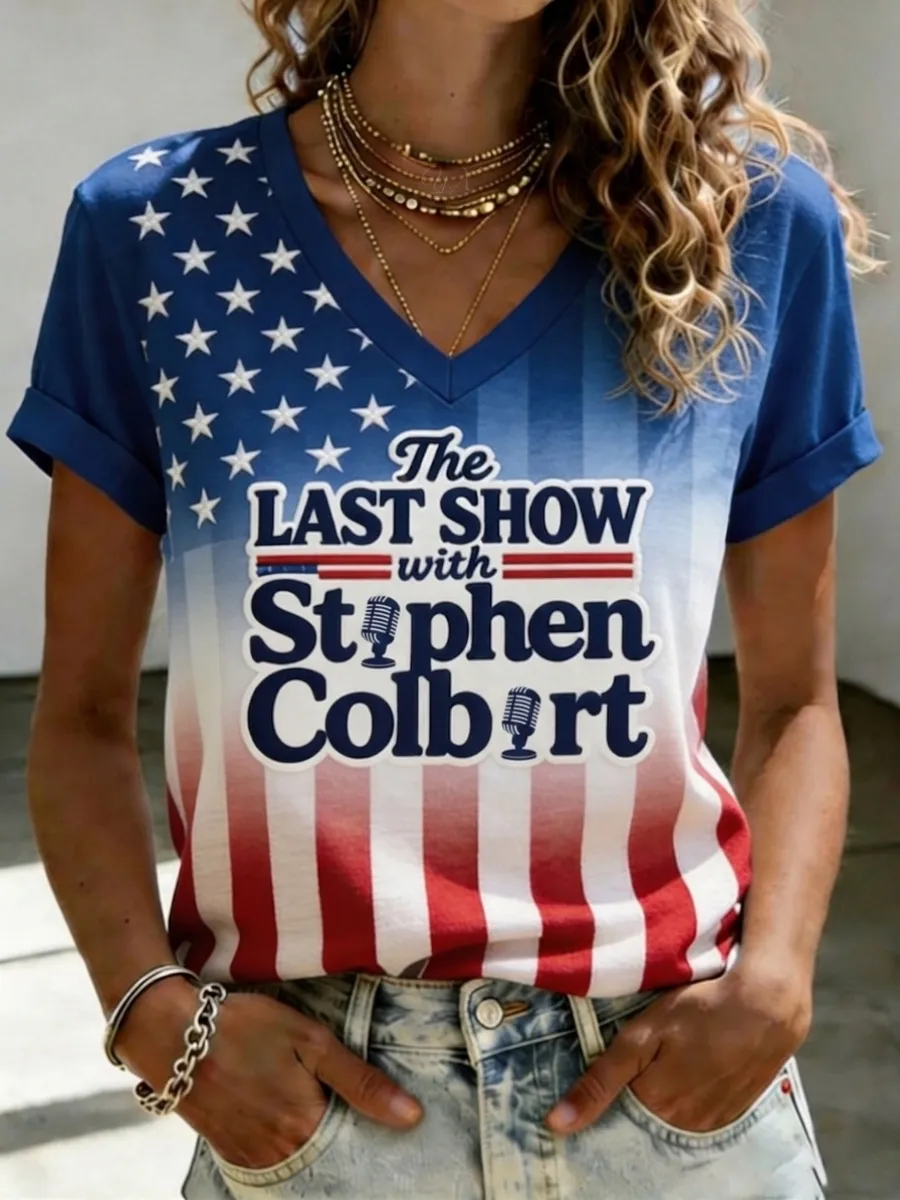 Vintage Hot Last Show Print Women's V Neck T-Shirt