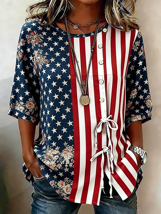 Women's Casual American 250Th Anniversary Top