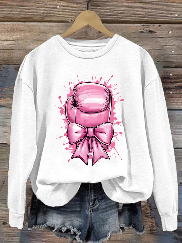 Art Graphic Fight Round-Neck Sweatshirts