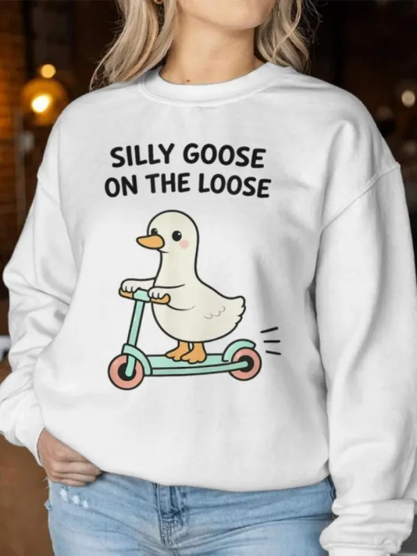 Cute Cartoon Goose Sweatshirt