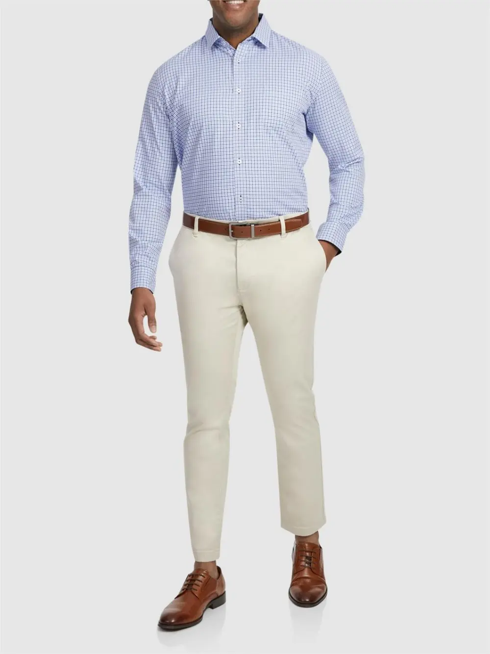Blue Classic Checked Long Sleeve Shirts