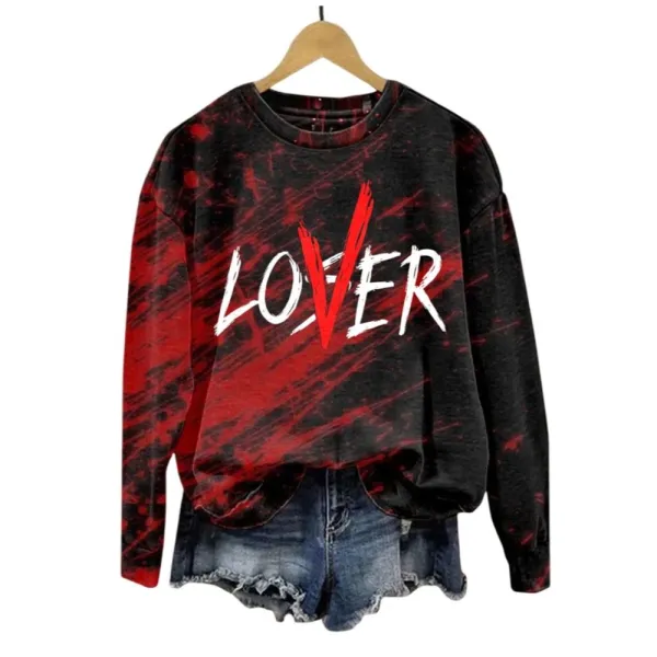 2025 Halloween Horror Bloody Lover Print Sweatshirt