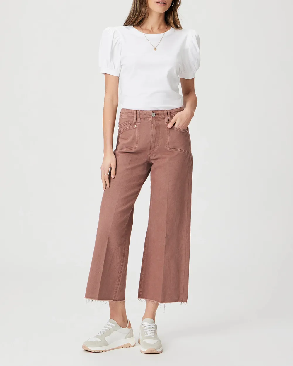 White Puff Sleeve Short Sleeve Top