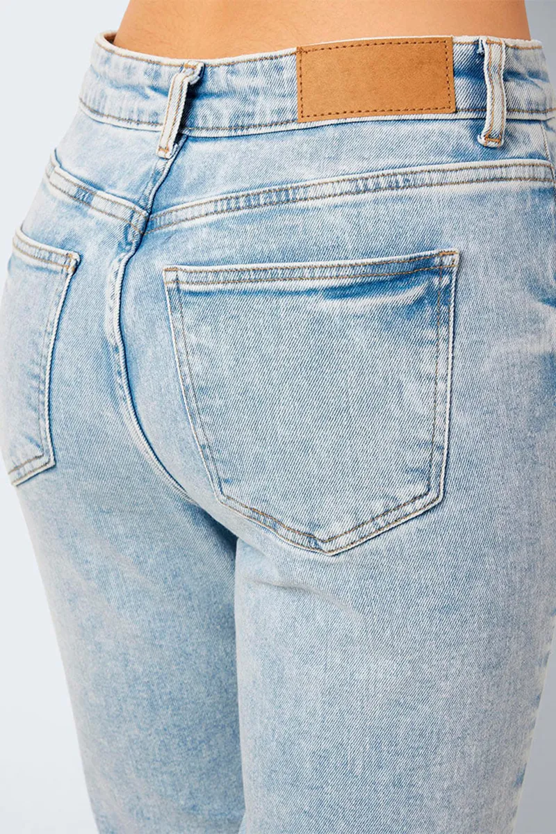 High Waist Straight Cropped Jeans