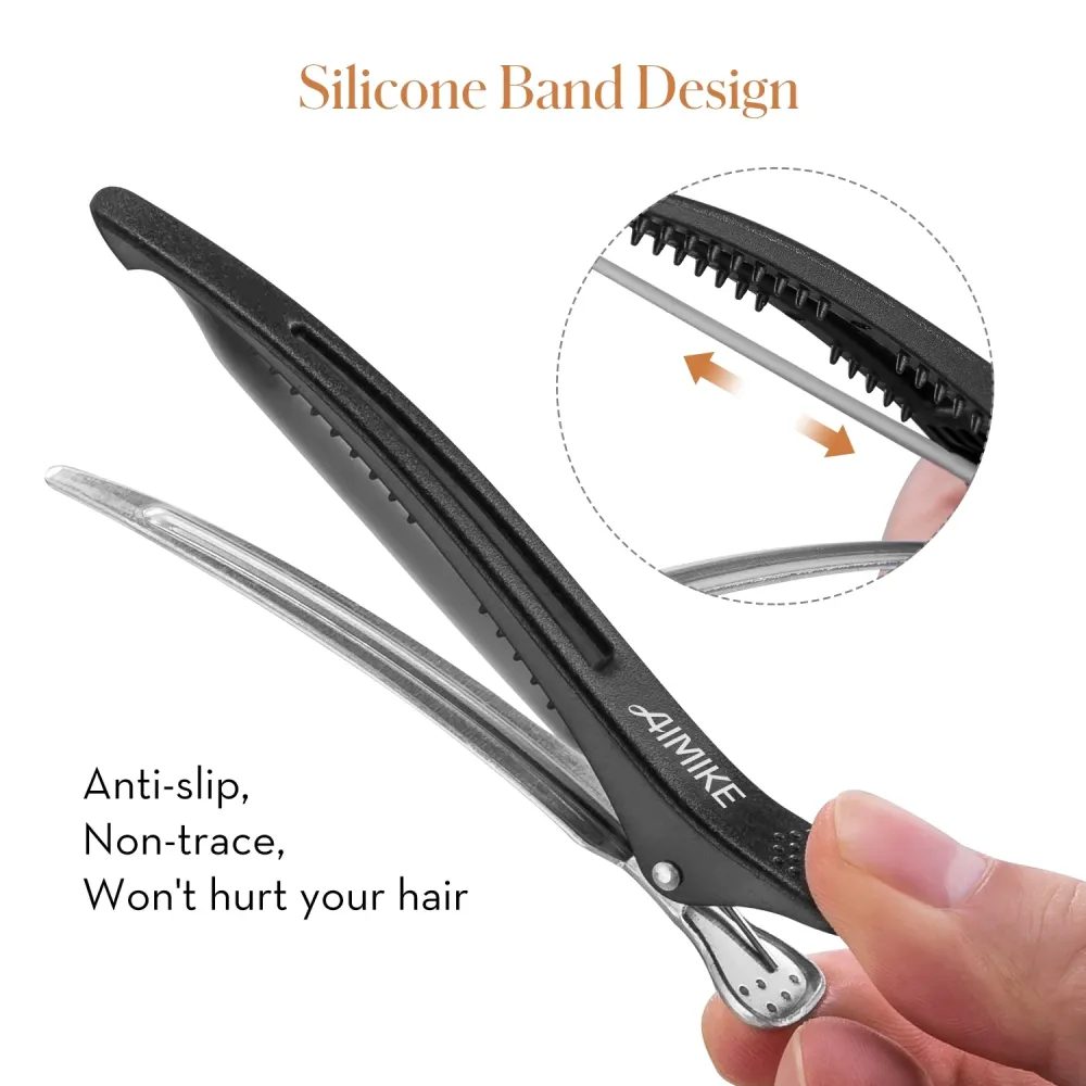 Black And White Heat-Resistant Duckbill-Shaped Hair Clips