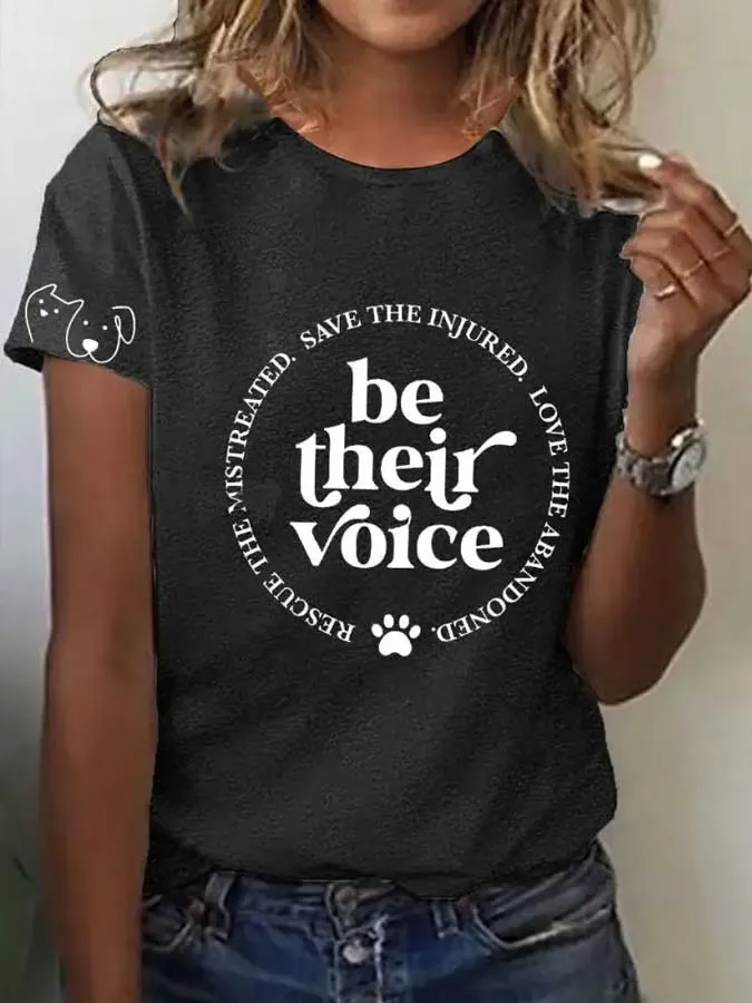Casual T-shirt With Animal-Friendly Print For Women