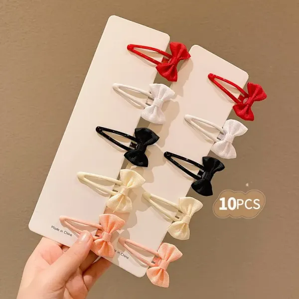 Set of Colorful Bow Hair Clips for Girls