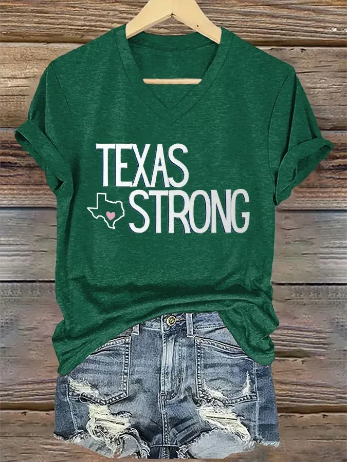 Women's Retro Texas Mystic Strong Print T-Shirt