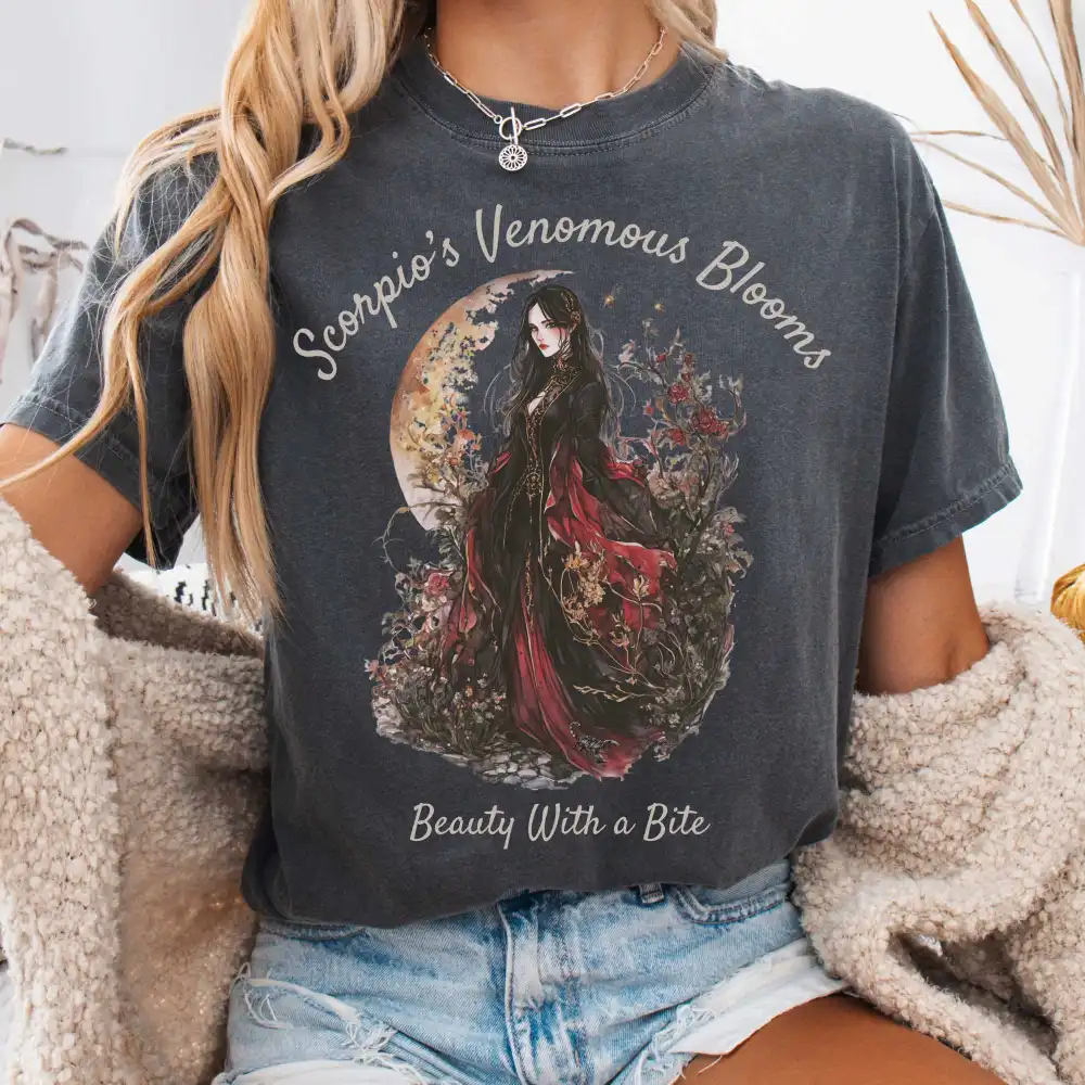 Scorpio's Venomous Blooms Zodiac Shirt