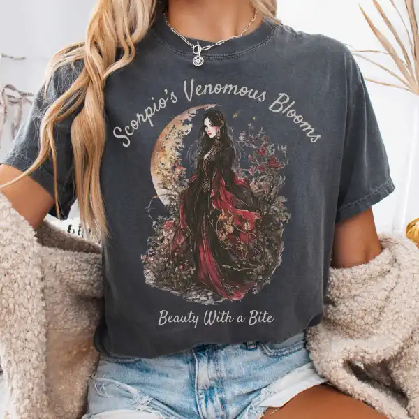 Scorpio's Venomous Blooms Zodiac Shirt