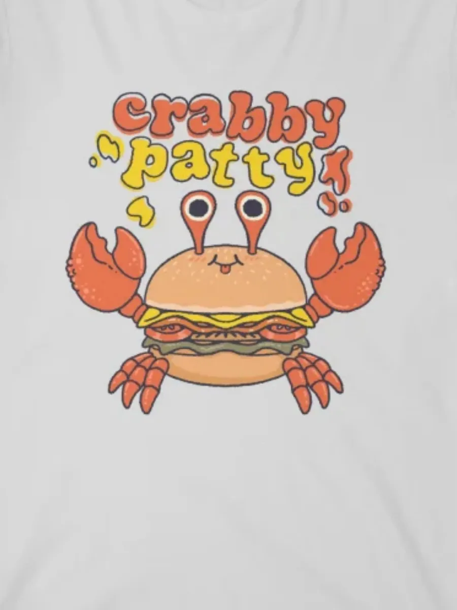 Funny Crab Burger Graphic T-Shirt