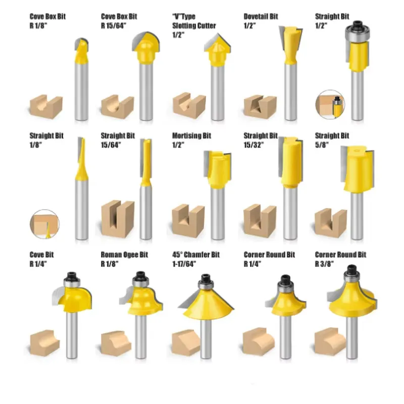 Wooding Shank Router Bit Set