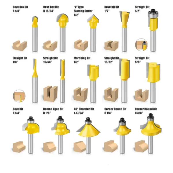 Wooding Shank Router Bit Set