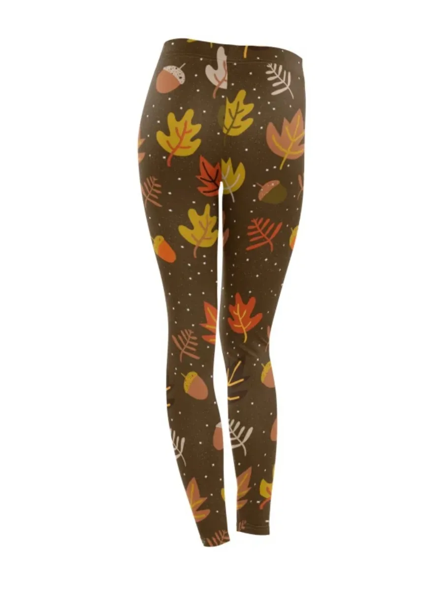 Cozy Leaf Print Leggings
