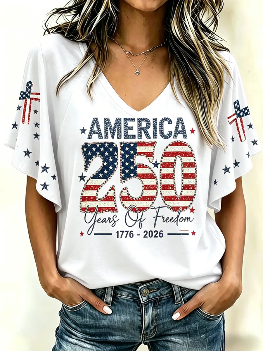 Women's USA 250th Anniversary Casual Printed Top
