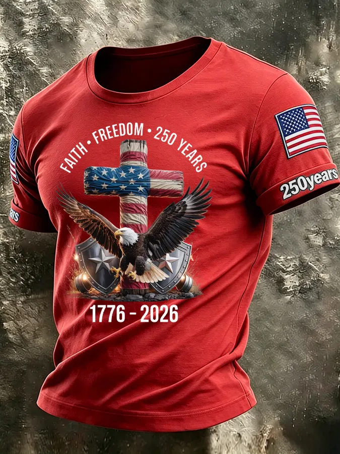 Men'S America Flag Printed Casual T-Shirt