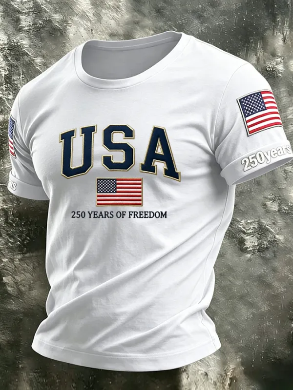 Men'S America Flag Printed Casual T-Shirt