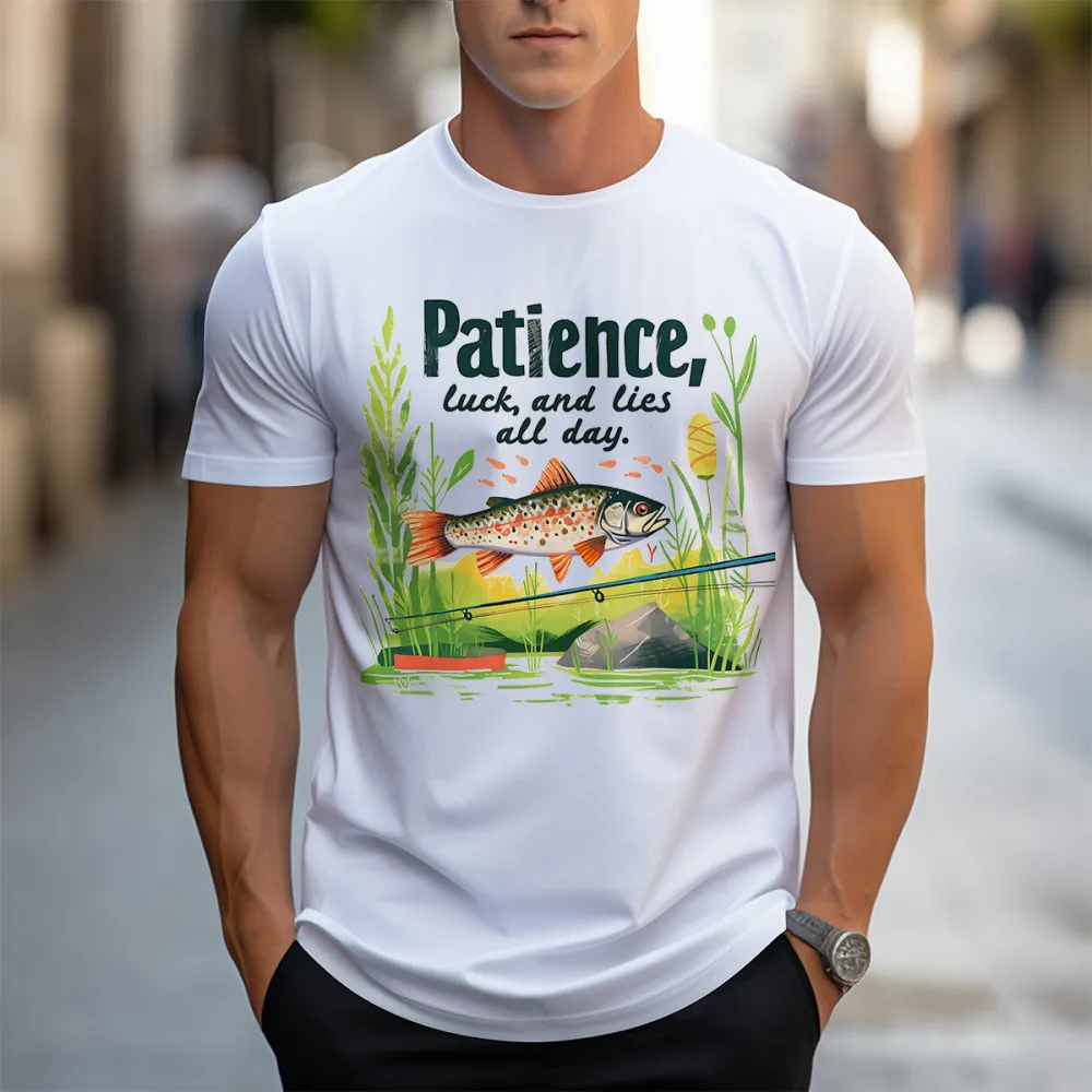 Nature Inspired Fishing Motif T-Shirt