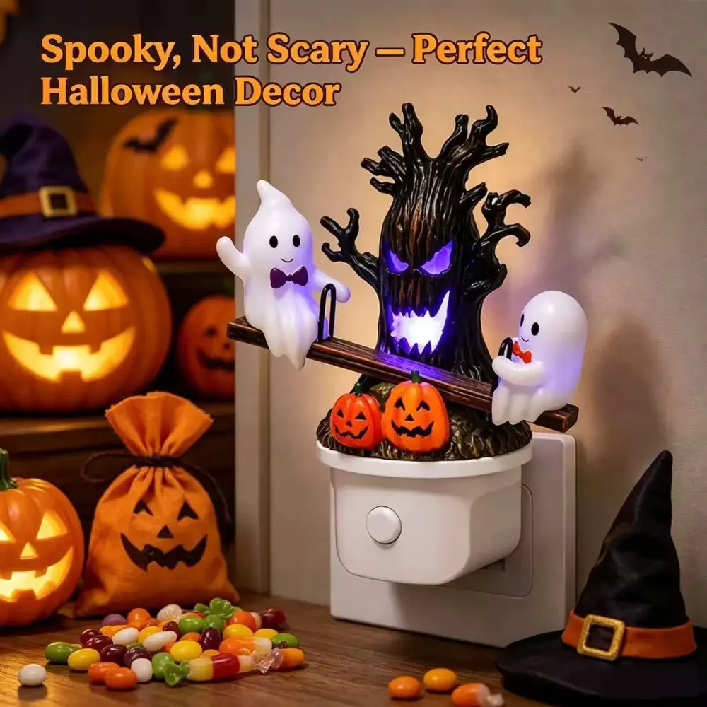 Halloween Night Light Ghost Bubble Bath Lamp Ghost Reading Lamp Resin Ornament