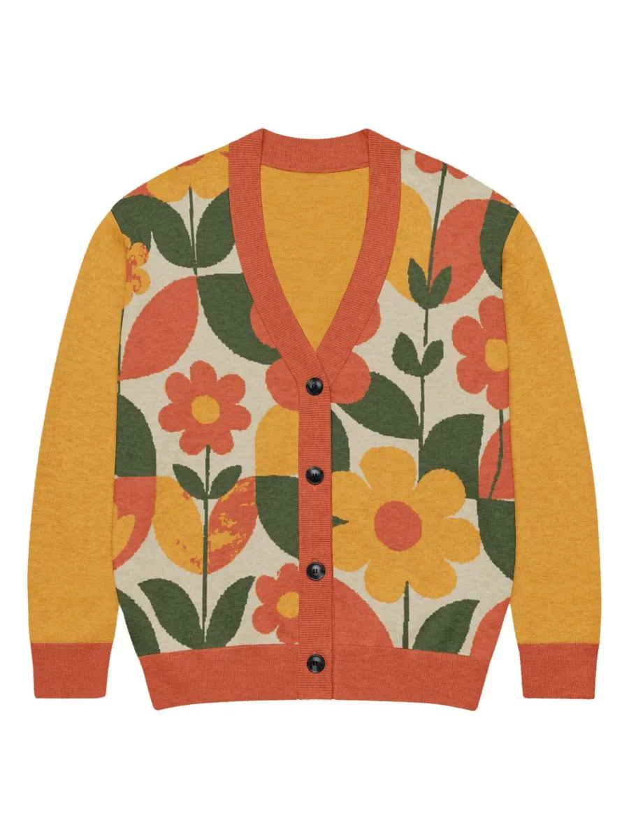 Bold Floral Print Cardigan