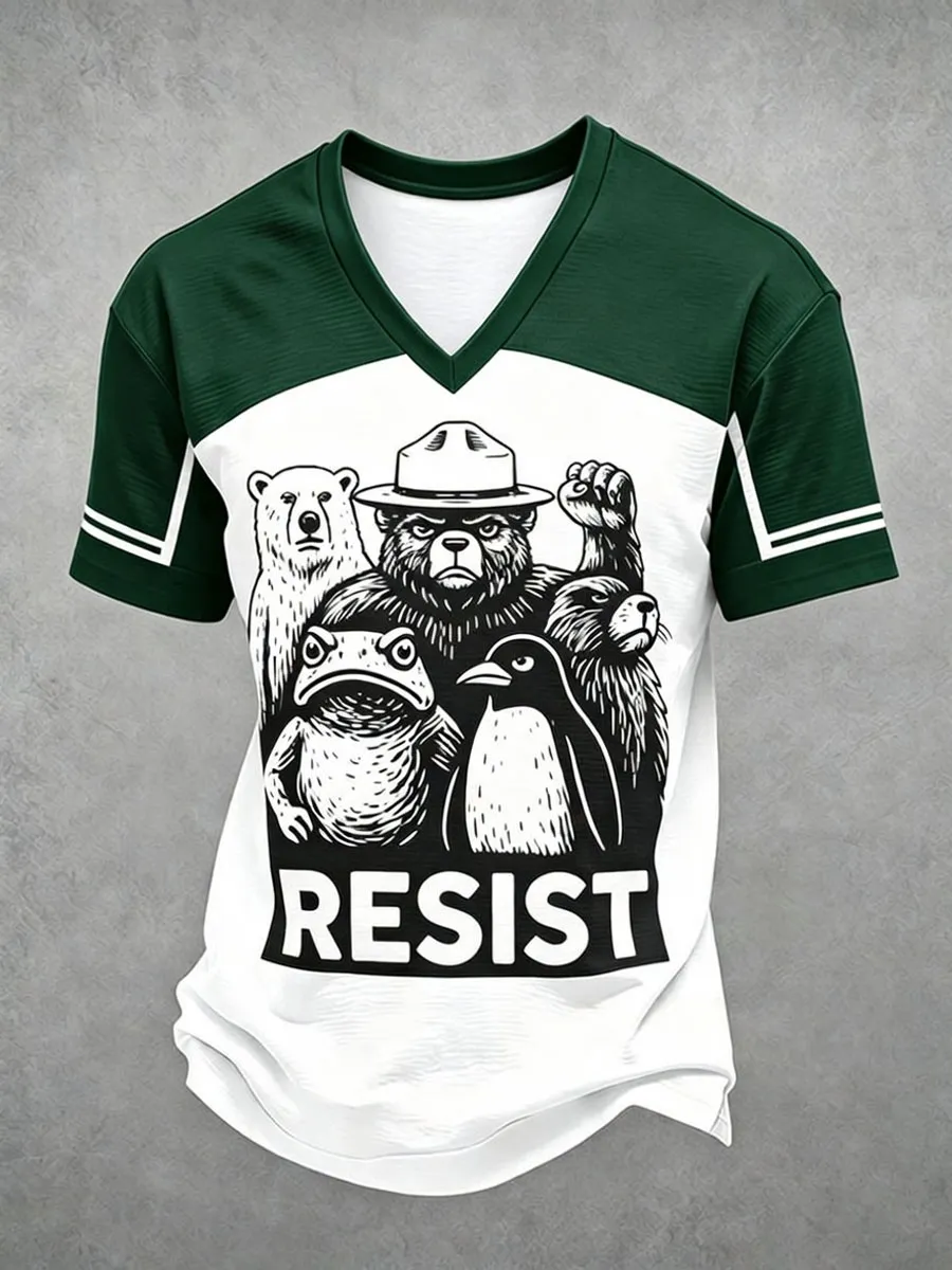 Men'S Resist Bear Print Shirt