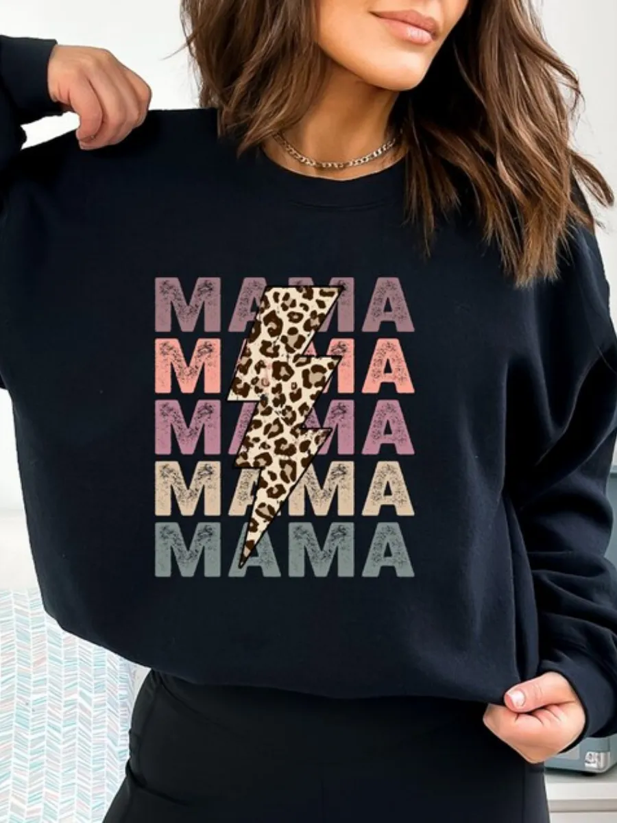 Lightning and MAMA Printed Sweatshirt