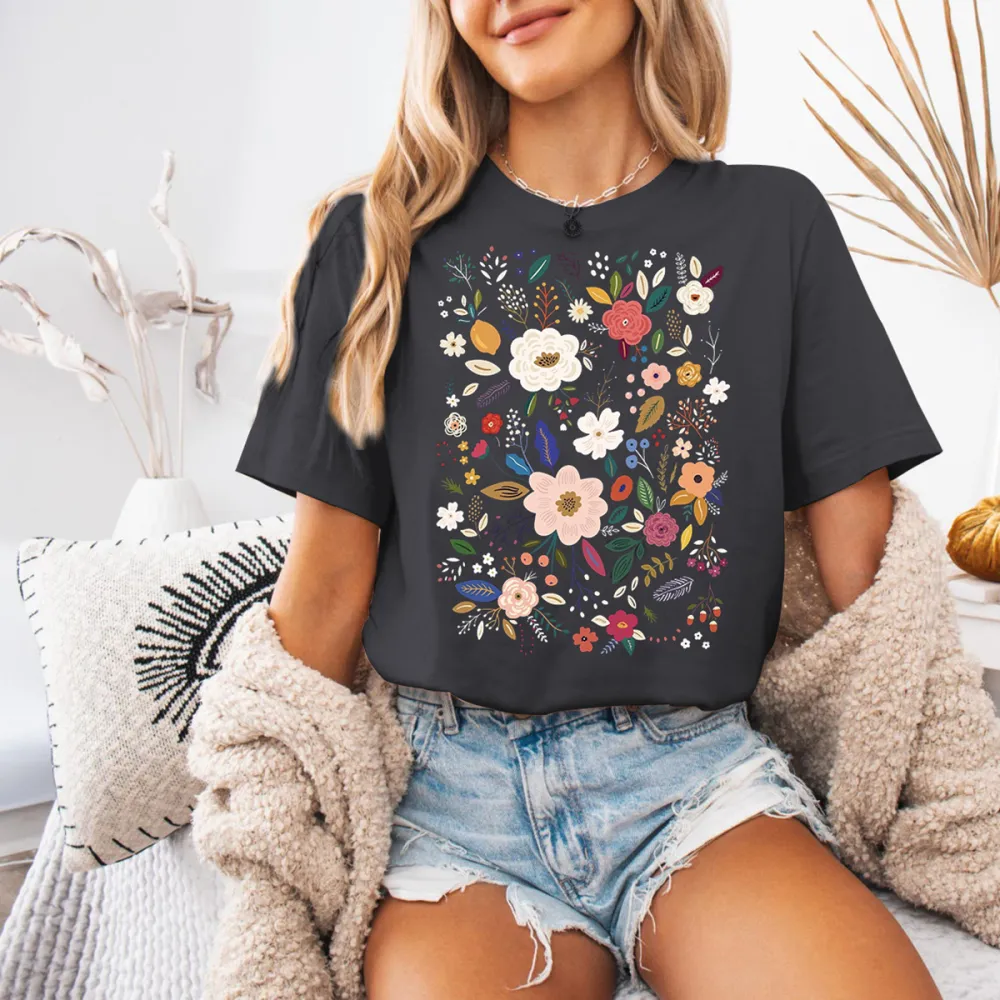 Nature Inspired Wildflower Printed T-Shirts
