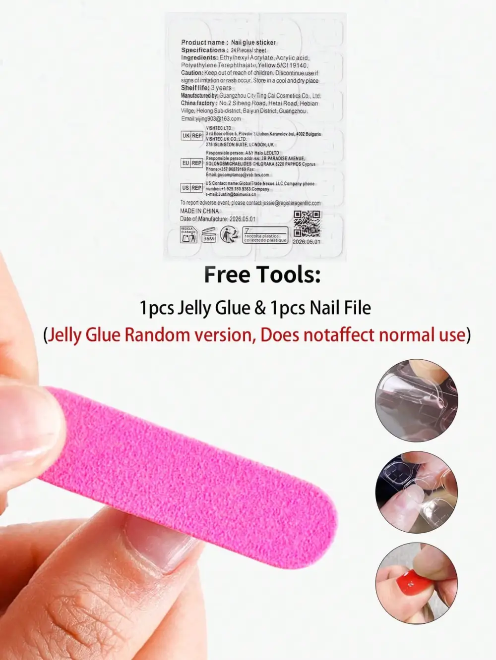 Nailhour 24Pcs Medium Almond Dot Glitter Press On Nails