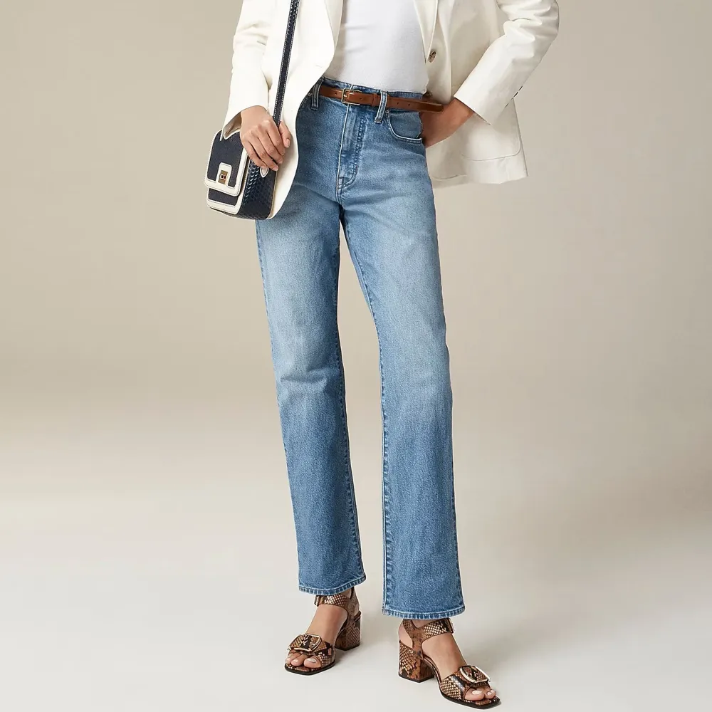 High-Rise Straight Jeans Semi-Stretch