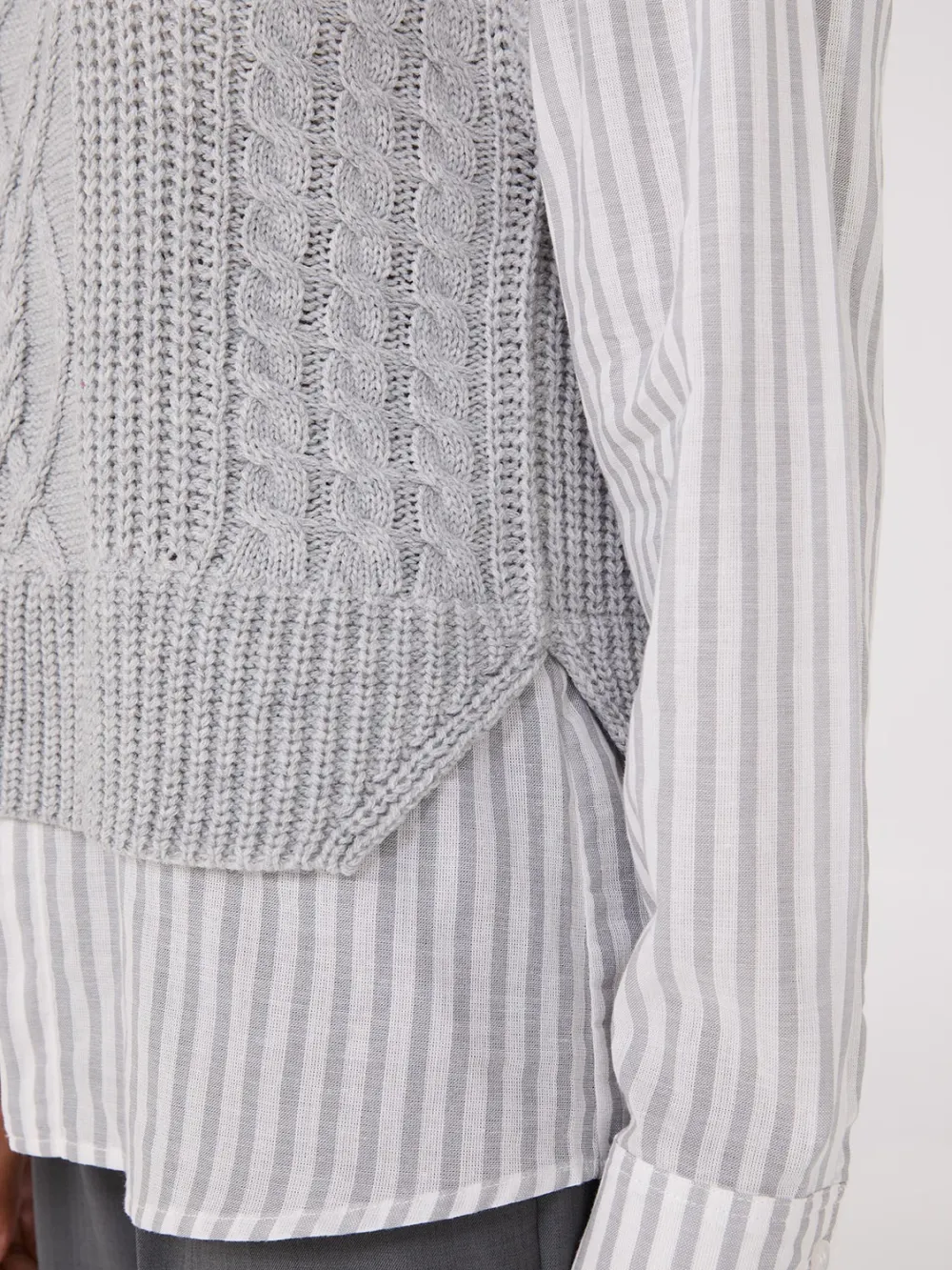 Cable Knit Turtleneck Sweater Vest