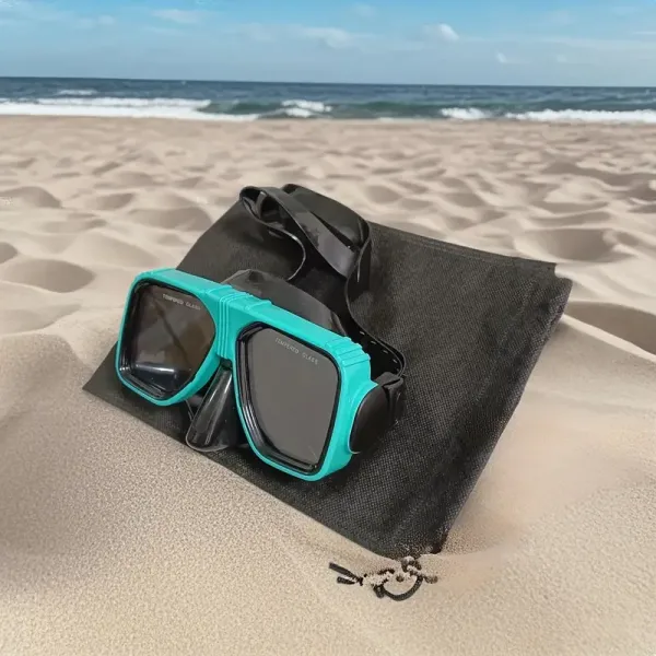 Blue Frame Diver Mask with Two Windows for Snorkeling