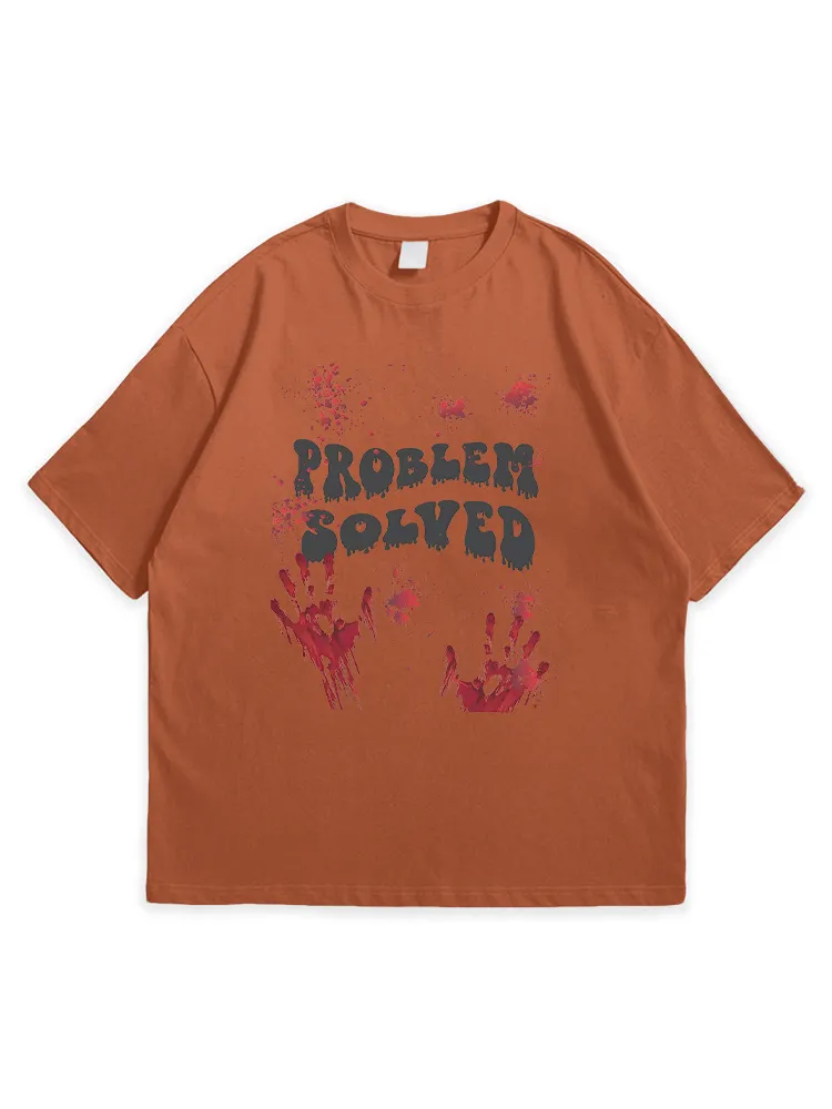Men'S Halloween PROBLEM SOLYED Leisure Simple Round Neck Top Tshirt