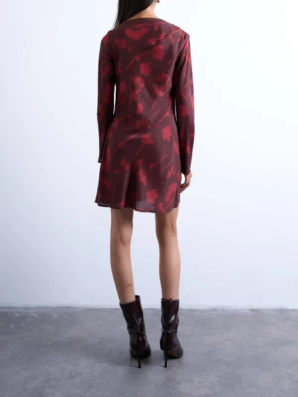 Floral Boat Neck Mini Dress