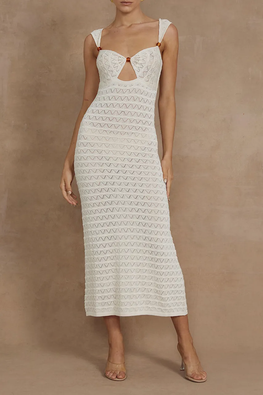 Luxe Crochet Cut Out Midi Dress