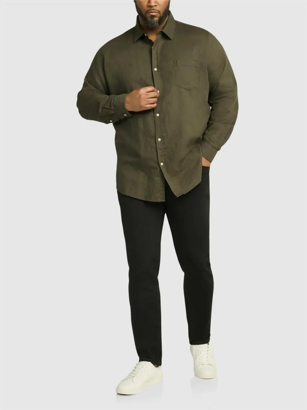 Men's Relaxed Linen Long Sleeve Shirts
