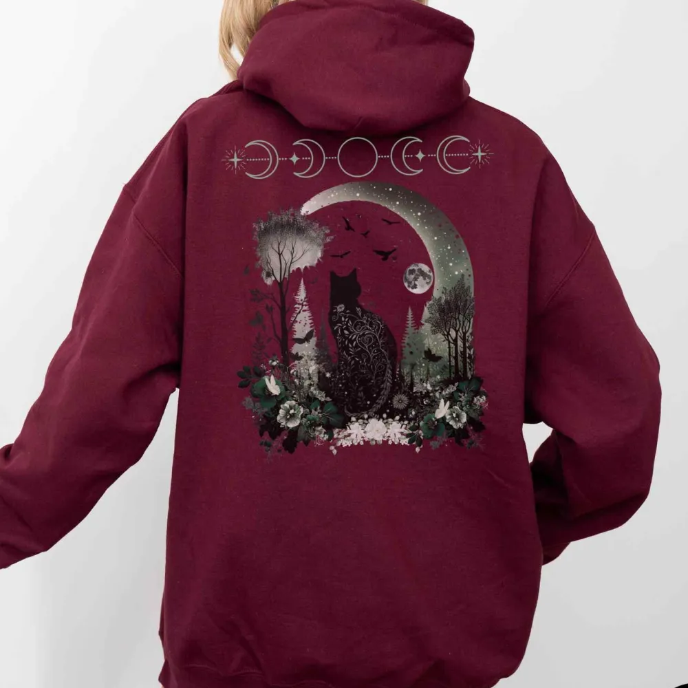 Mystical Black Cat Hoodie
