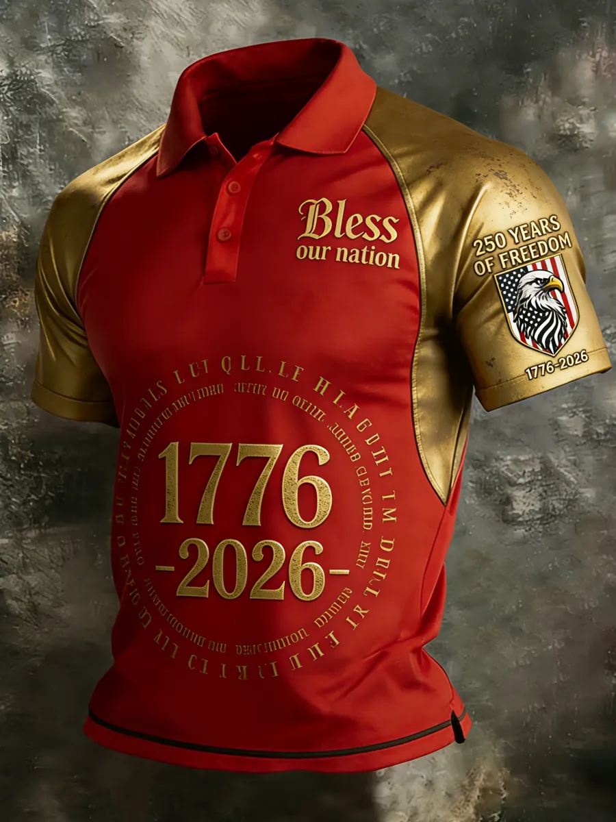Men'S Veteran Commemorative Red Friday Short Sleeved Shirt