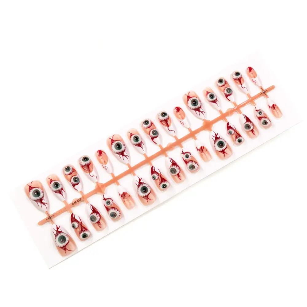 Nailhour 30Pcs 3D Cute Eyeball Medium Almond Press On Nails