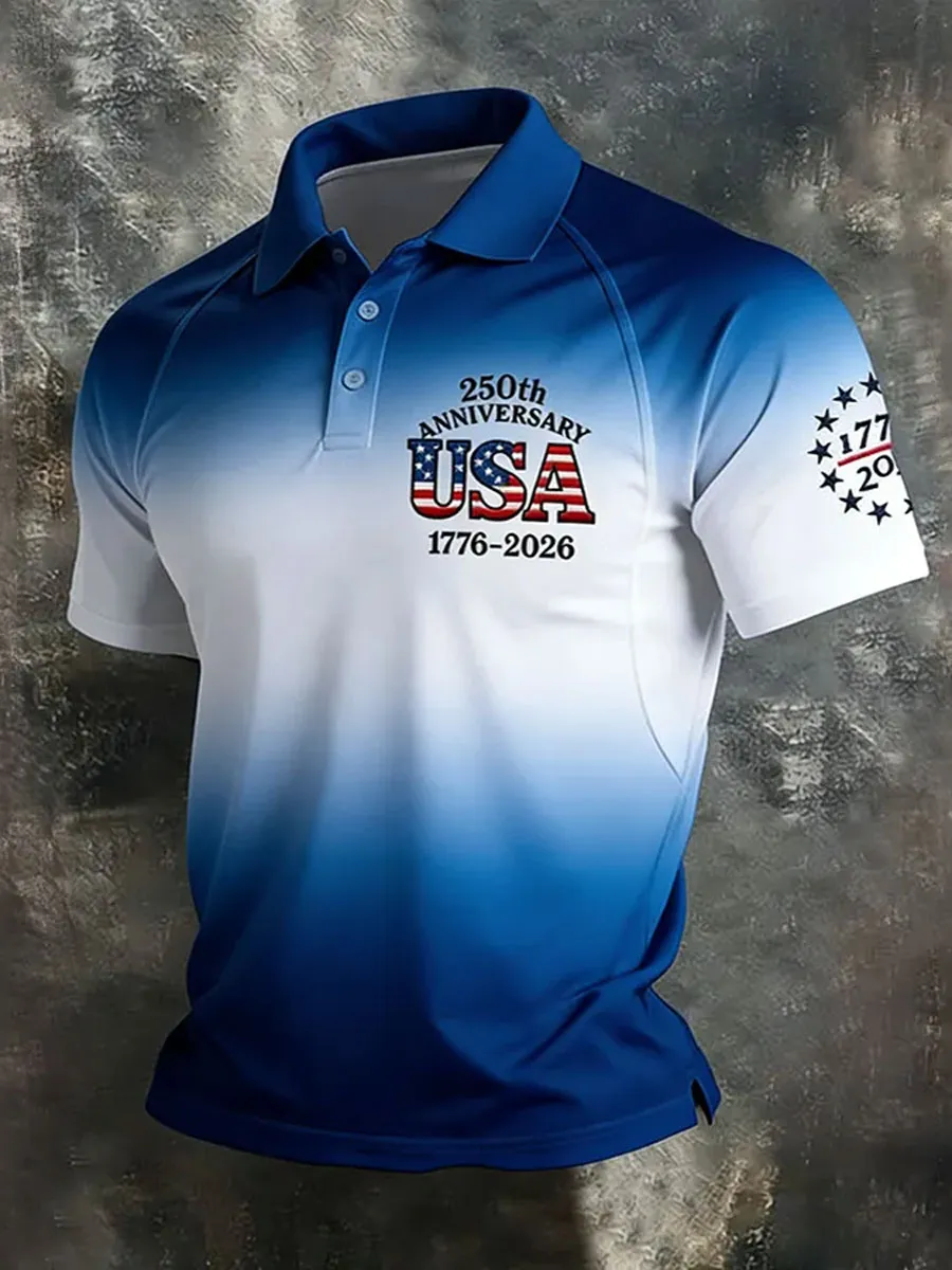 Men'S 250Th Anniversary Printed Casual T-Shirt