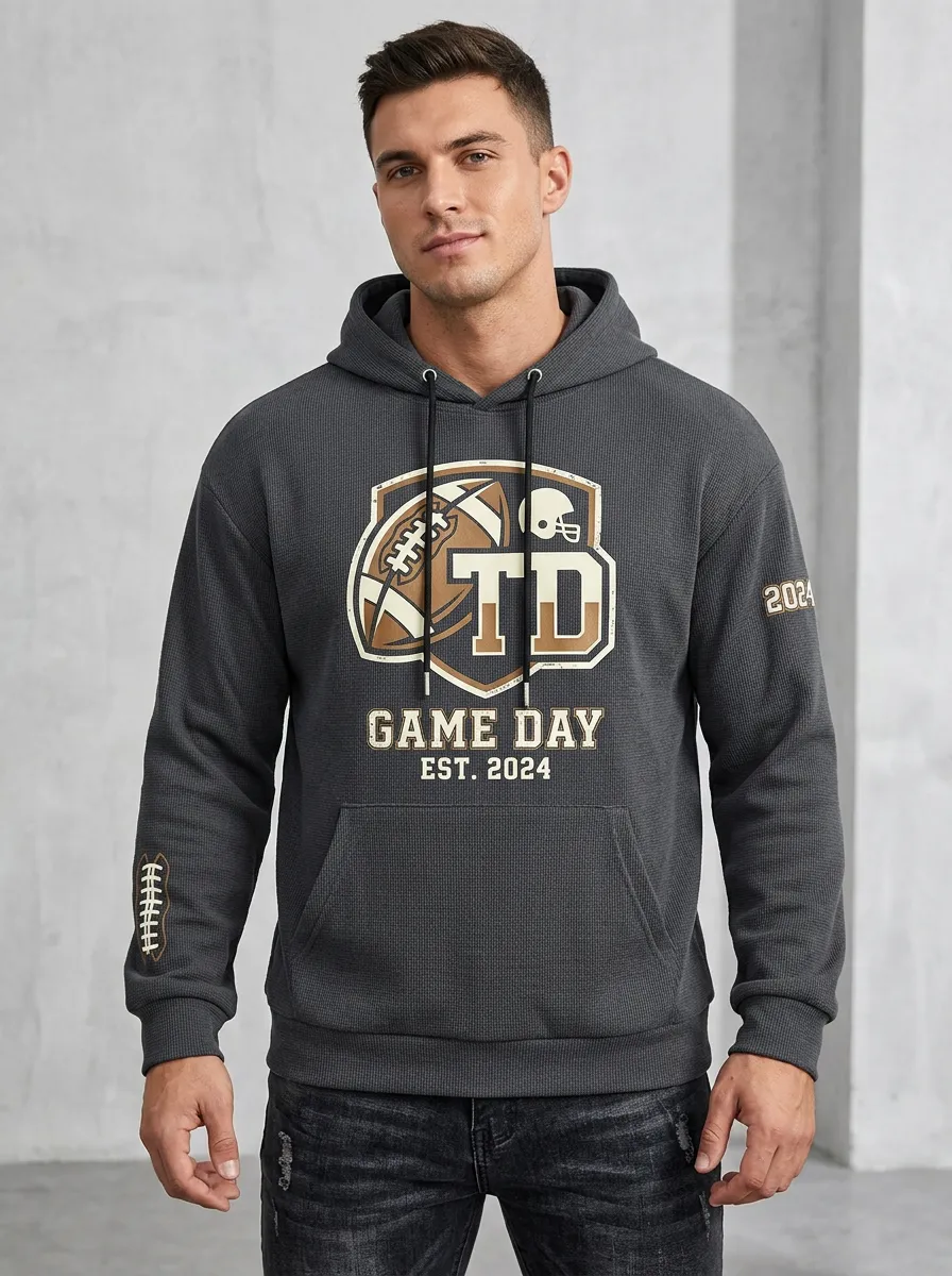 Men's Football Fan TD Game Day Waffle Hoodie